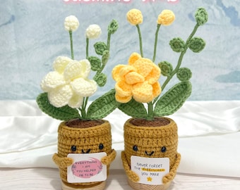 Crochet Potted Plant: Pansy, Jasmine, Heart, Emotional Support, Mother's Day Gift, Teacher Appreciation