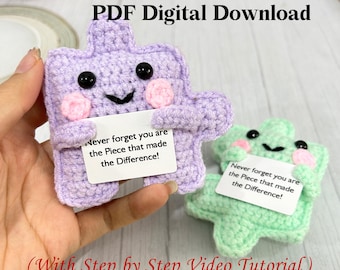 PDF PATTERN ONLY, 2 in 1 Crochet Puzzle Pattern, Instant Download, Video Tutorial Included, Step by Step Guide for Beginners