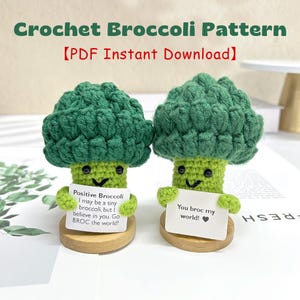 ALLEEN PDF-PATROON, gehaakte broccoli, positieve broccoli, gebreide Engelse tutorial, handwerk