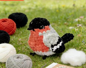 Bird Crochet Kit For Starter, Complete Amigurumi Kit with Yarn, Hook & Step-by-Step Video Tutorials | Handmade Plush Toy Gift for All Ages