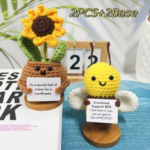 Handmade crochet sunflowers and little bees, Active little bees, Baby toys, Emotional support sunflowers, Gifts for hardworking individuals