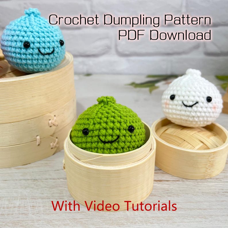 PDF PATTERN ONLY, Crochet Dumpling, Steamed Bun, Knitted English ...