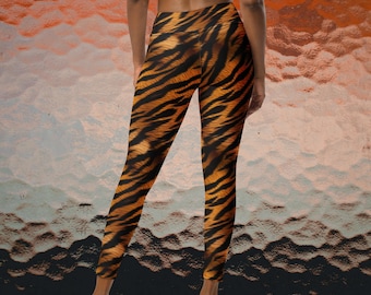 Leggings Yoga Pants High Waist Leggings For Women Best Gift For Her Tiger Stripe Animal Print Leggings Stripe Active Wear Gifts For Her