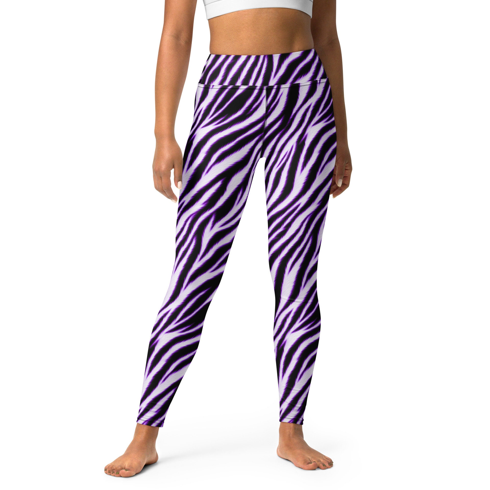 Leggings Yoga Pants High Waist Leggings For Women Best Gift For Her Zebra Leggings Purple Leggings Active Wear Gifts For Her Womens Leggings