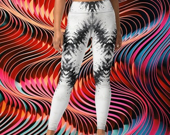 Leggings Yoga Pants High Waist Leggings For Women Best Gift For Her Tie Dye Leggings Black And White Leggings Active Wear Gifts For Her