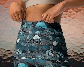 Leggings Yoga Pants High Waist Leggings For Women Gift For Her Abstract Leggings Yoga Leggings Active Wear Gifts For Women Blue Leggings