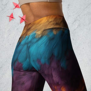 Leggings Yoga Pants High Waist Leggings For Women Best Gift For Her Feather Leggings Yoga Leggings Active Wear Gifts For Her Womens Leggings