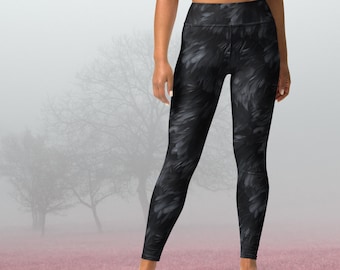 Black Feather Leggings Yoga Pants High Waist Leggings For Women Best Gift For Her Feather Leggings Bird Leggings Active Wear Gifts For Her