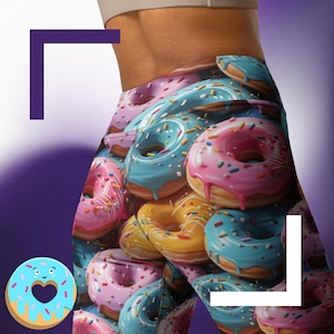 Leggings Yoga Pants High Waist Leggings For Women Best Gift For Her Donut Leggings Active Wear Gifts For Her Printed Leggings Dessert