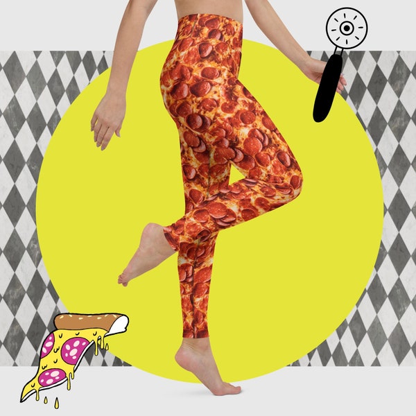 Pizza Leggings Yoga Pants High Waist Leggings For Women Best Gift For Her Pizza Leggings Yoga Leggings Active Wear Gifts For Her