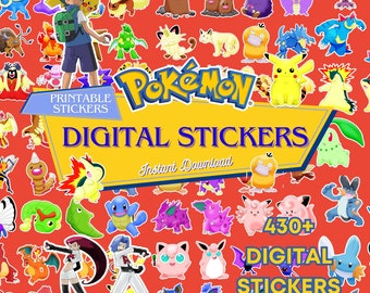 Pokemon PNG, Pokemon PDF listo para imprimir, archivos de alta calidad, archivos PNG para imágenes prediseñadas, archivos vectoriales, personajes de dibujos animados
