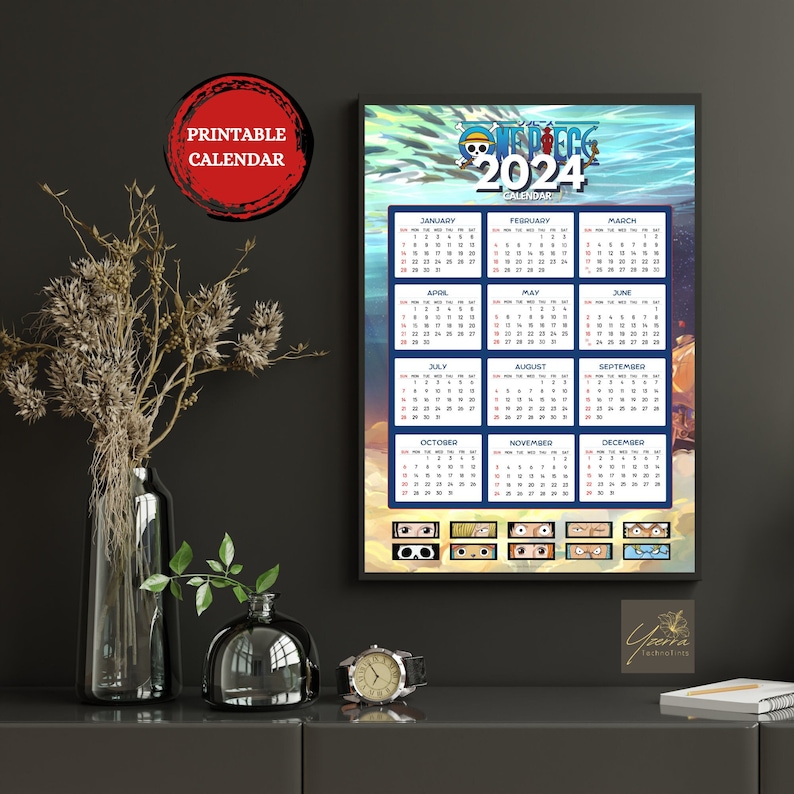 One Piece 2024 Printable Calendar Poster Digital Download Etsy Australia
