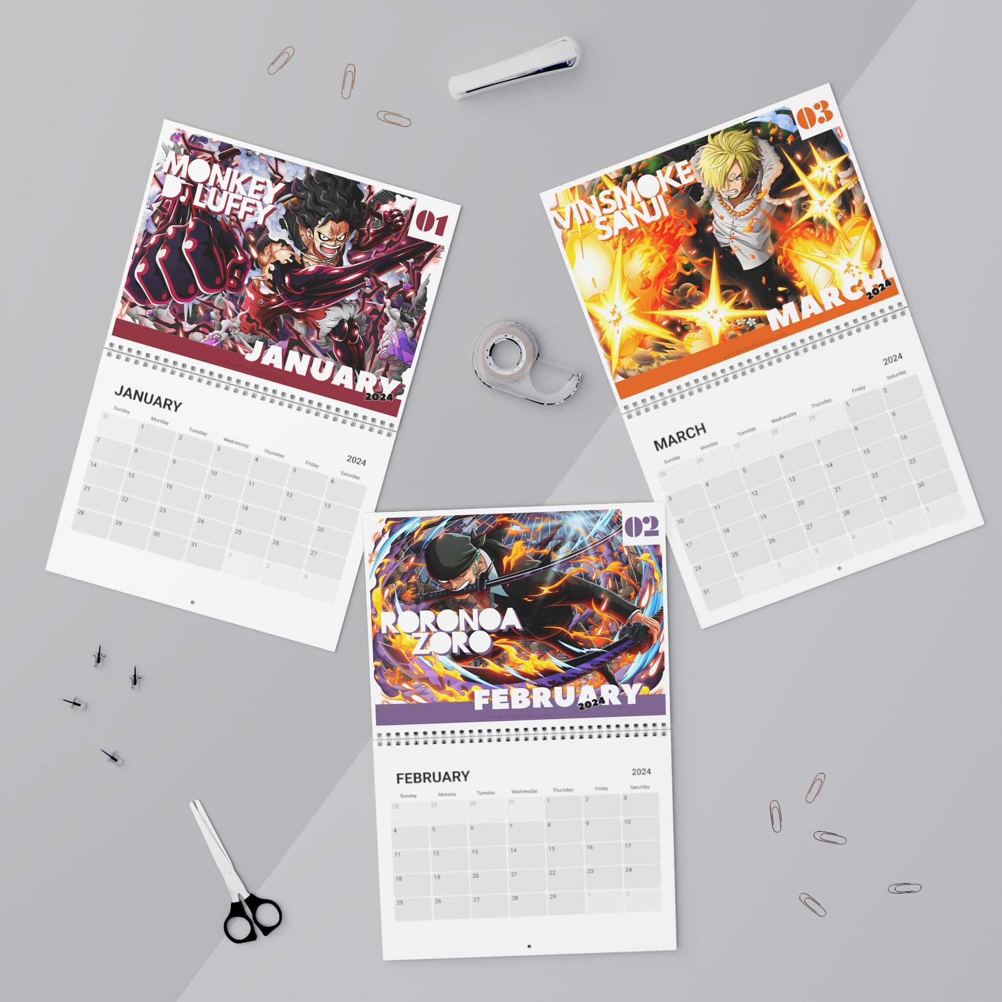 Japanese Anime Calendar (2024), Anime Desk and Wall Calendar sold by