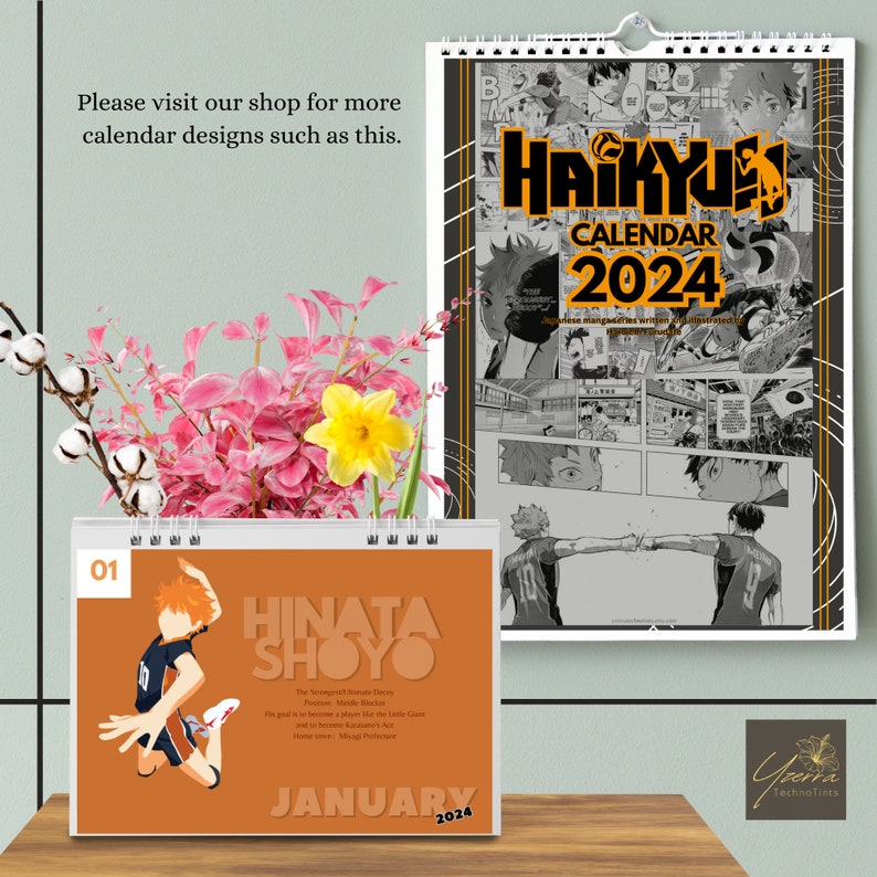 Haikyuu 2024 Printable Calendar Poster, Digital Download, Anime Wall
