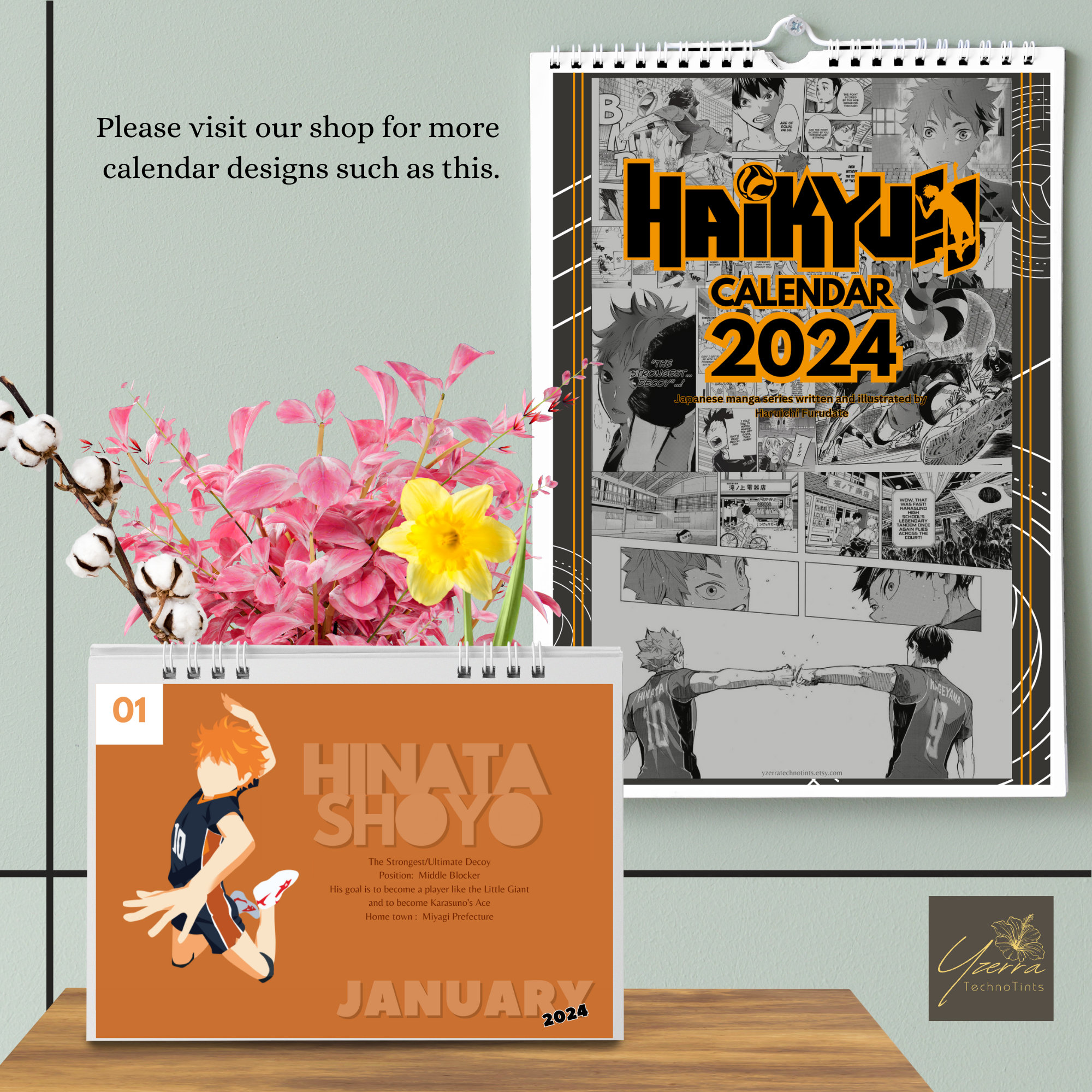 Haikyuu 2024 Printable Calendar Poster, Digital Download, Anime Wall
