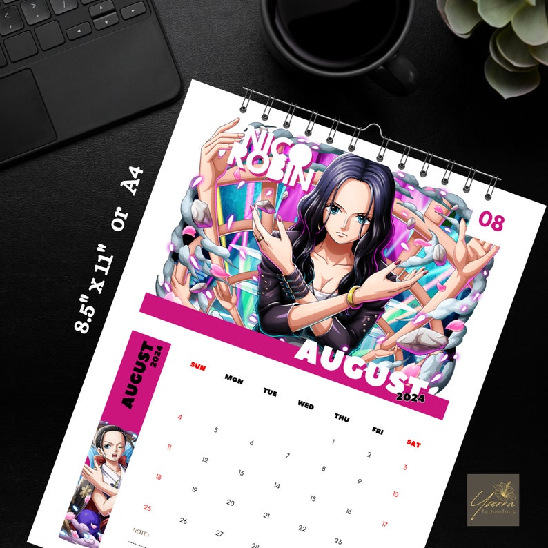 One Piece 2025 Printable Calendar Digital Download Anime Etsy Australia