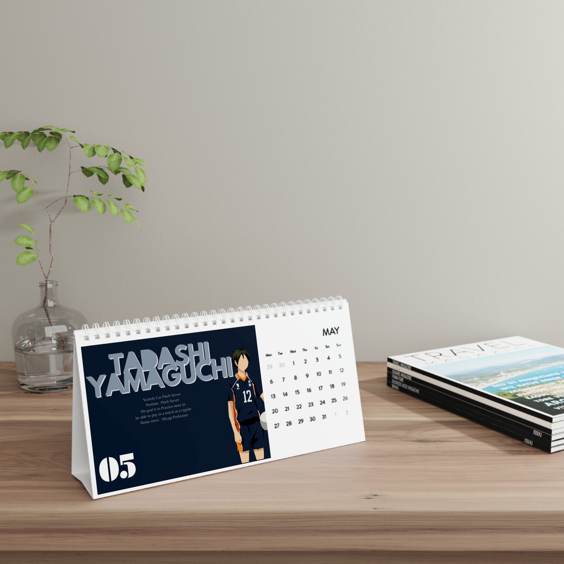 Japanese Desk Calendar 2025, Anime Desk and Wall Calendar, Anime