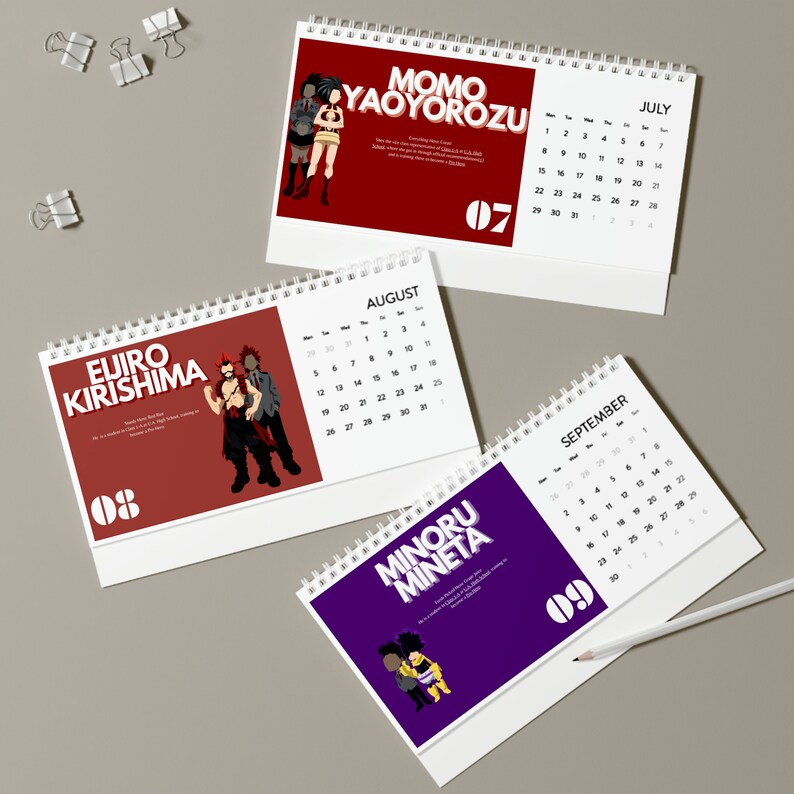 Japanese Desk Calendar 2024 Anime Desk Calendar Anime Etsy UK