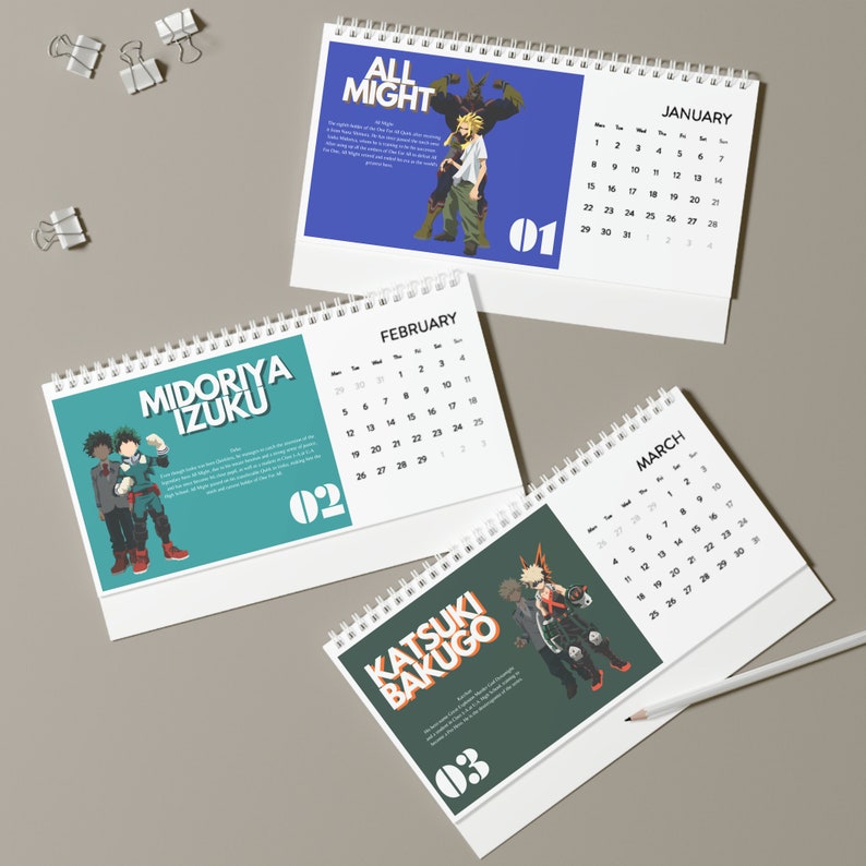 Japanese Desk Calendar 2024, Anime Desk Calendar, Anime Calendar 2024