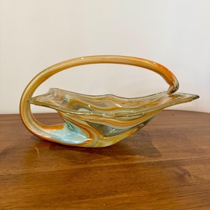 Vintage Murano Hand Blown Glass Cornucopia