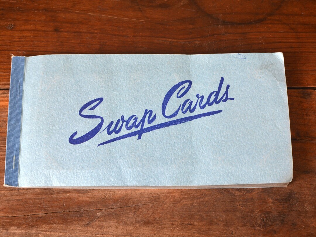 1970s Swap Card Album Mixed Collection 72 Unique Cards in the Book