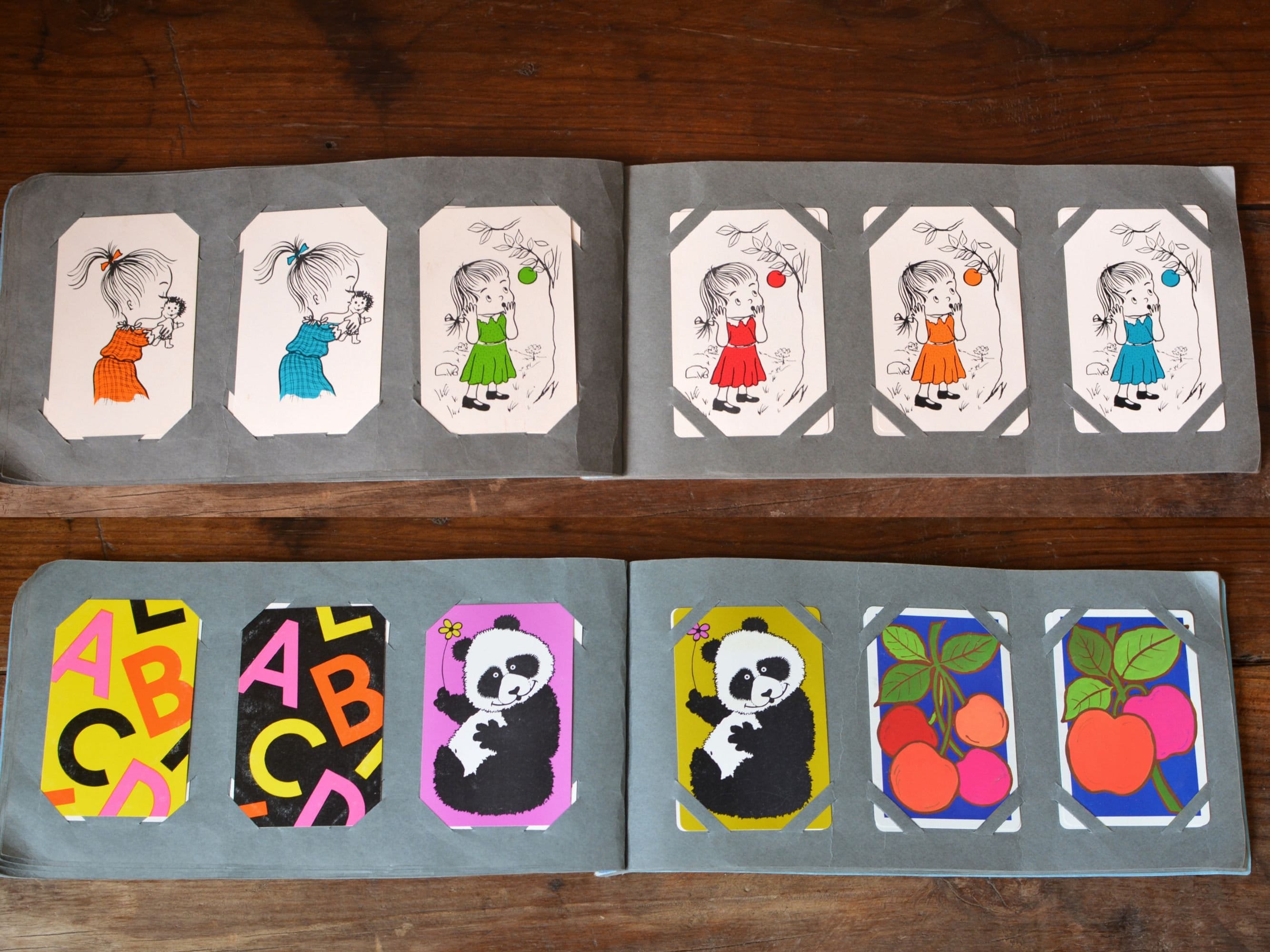 1970s Swap Card Album Mixed Collection 72 Unique Cards in the Book