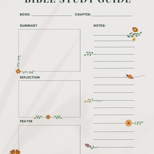 Digital Bible Study Guide, Instant Download, Printable Guide, Minimal ...