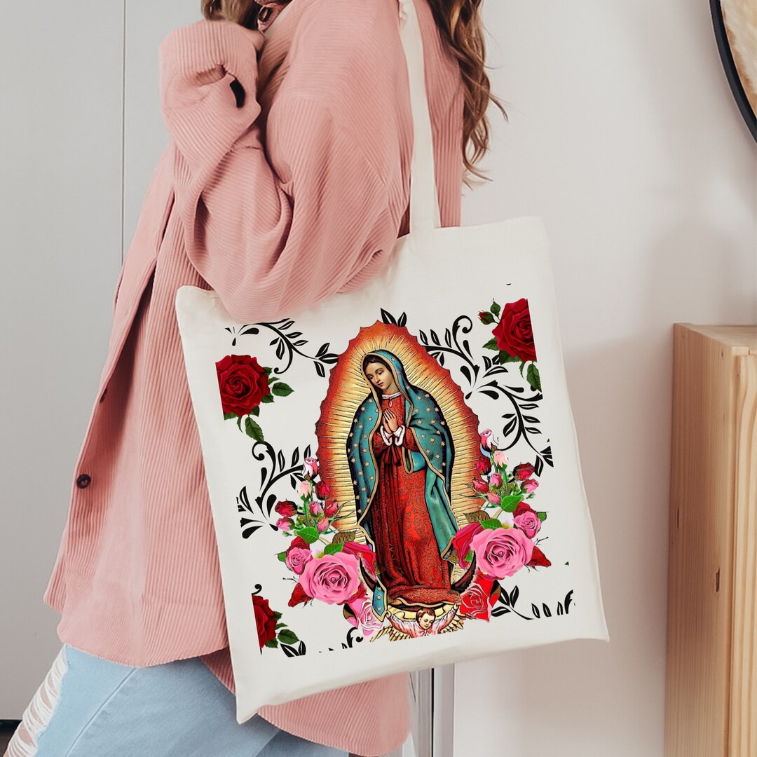 Virgen of Guadalupe Tote Bag. Graduation Gift Bag for Women, Gifts for