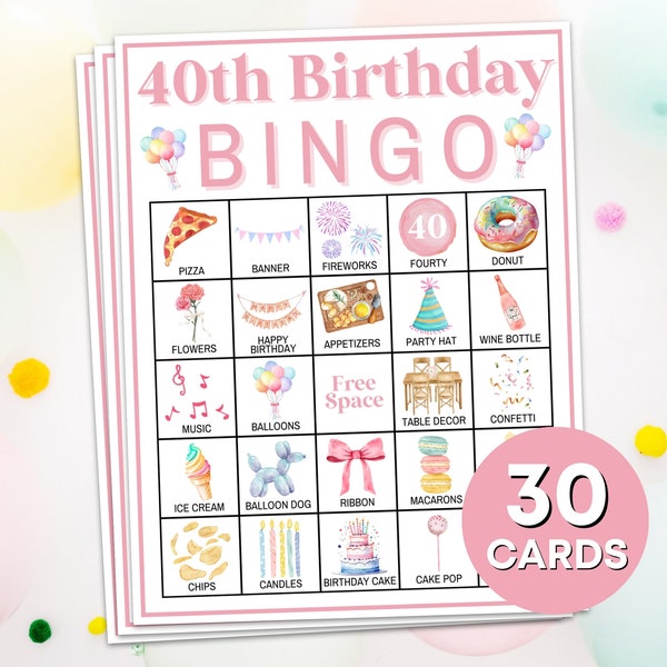 40th Birthday Card Board Game - Etsy