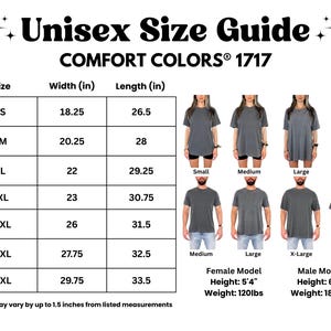 men's undershirt size guide for comfort colors