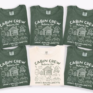 Custom Cabin Crew Before I Do Bachelorette Shirt, Personalized Camping Bachelorette Shirt, Summer Camp Bach Shirt, Hiking Bachelorette Tee image 1