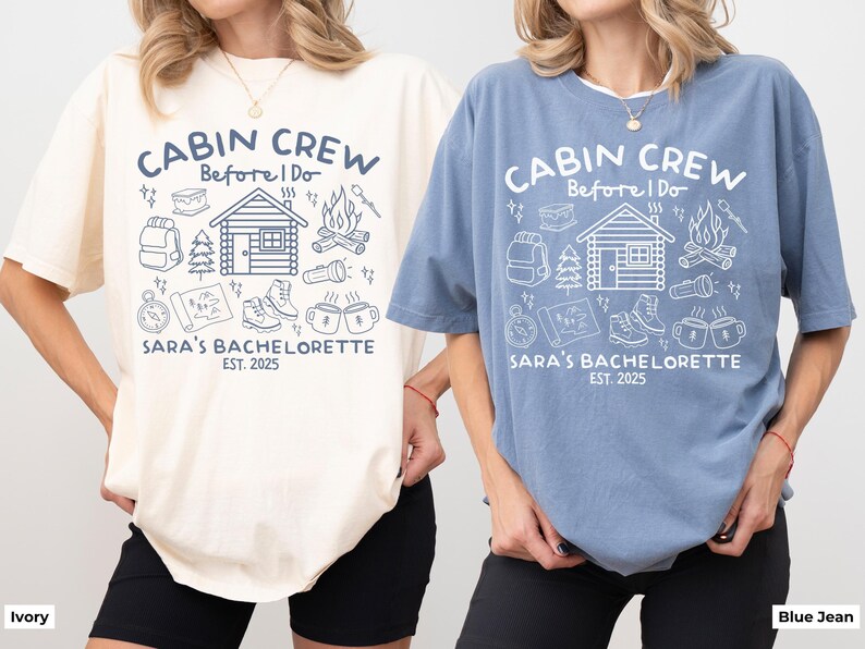 Custom Cabin Crew Before I Do Bachelorette Shirt, Personalized Camping Bachelorette Shirt, Summer Camp Bach Shirt, Hiking Bachelorette Tee image 5