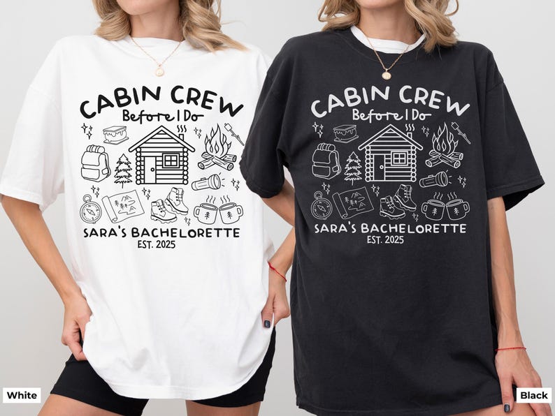Custom Cabin Crew Before I Do Bachelorette Shirt, Personalized Camping Bachelorette Shirt, Summer Camp Bach Shirt, Hiking Bachelorette Tee image 6