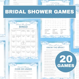 Paquete imprimible de juegos de despedida de soltera de Cloud 9, Juego de bingo de actividades de despedida de soltera de Cloud Nine, Juegos para romper el hielo de despedida de soltera de nubes azules