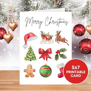 Biglietto di Natale stampabile, biglietto di auguri natalizio, biglietto di Natale stampabile, biglietto di Natale estetico per lei, biglietto di Natale Coquette Mistletoe
