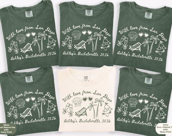 San Diego California Bachelorette Comfort Colors® Shirt, Personalized Bach Party Shirt, Matching Vacation T-Shirt, Coastal Girls Trip Tee