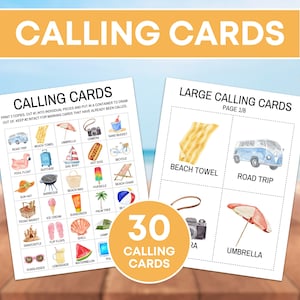 120 Summer Bingo Cards Printable Game, Summer Birthday Party Bingo Game ...