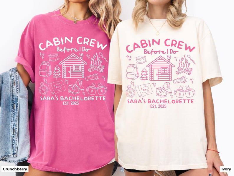 Custom Cabin Crew Before I Do Bachelorette Shirt, Personalized Camping Bachelorette Shirt, Summer Camp Bach Shirt, Hiking Bachelorette Tee image 4