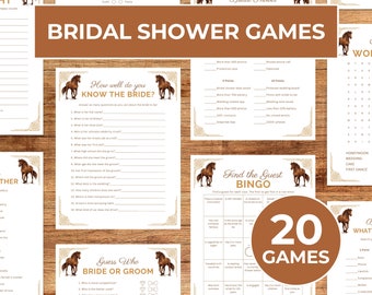 Horse Derby Bridal Shower Games Printable Bundle, Horse Equestrian Bridal Shower Activities Game, Horse Bridal Party Wedding Shower Games