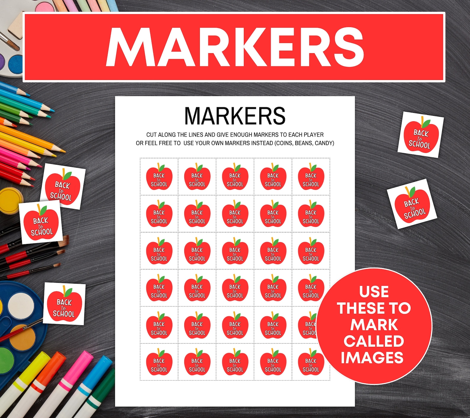 60 Back to School Bingo Cards Printable Game, First Day of School Bingo ...