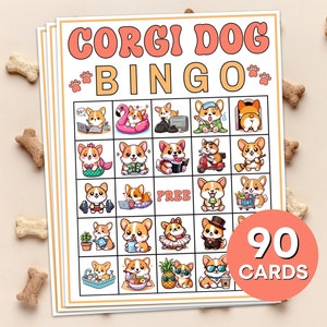 90 Corgi Dog Bingo Cards Printable Game, Corgi Dog Lover Bingo Board Game, Corgi Dog Birthday Party Bingo Game, Corgi Dog Bingo Activity B91