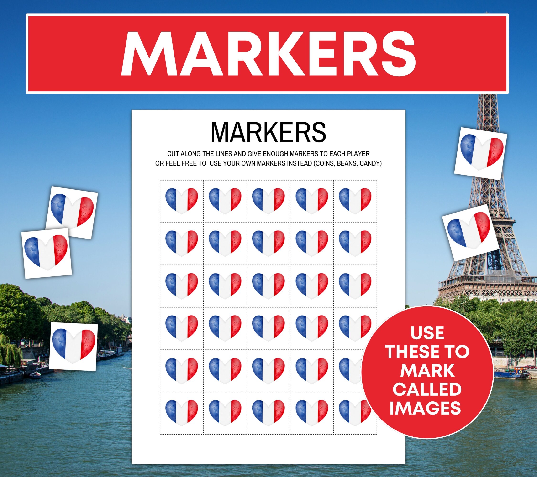 90 France Bingo Cards Printable Game, Paris France Travel Bingo Boards ...