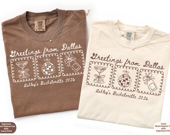 Camiseta para despedida de soltera en Dallas, camiseta personalizada para despedida de soltera, camiseta del club de despedida de soltera de Texas, camiseta para damas de honor para viaje de chicas, regalo para la fiesta nupcial.