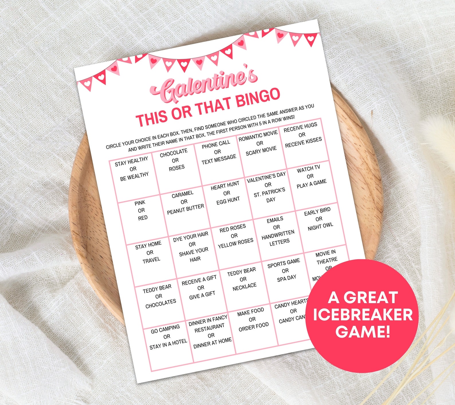 Galentine's Bingo Cards Printable Game, Valentines Day Galentines ...