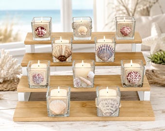 Coastal Votive Candle Holders • Beach House Decor • Ocean Gift