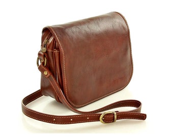 Brown messenger leather bag: Luxury Italian leather handbag, premium leather purse, handmade leather bag, leather tote, crossbody bags