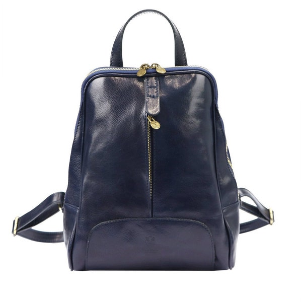 Blue Luxury Women's Leather Backpack - Stylish and Elegant | Handcrafted | Perfect for Everyday Use | High-quality leather backpack