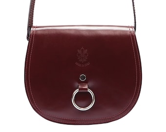 Borsa a tracolla da donna in pelle Bordeaux. Borsa in pelle naturale stile vintage, borsa a tracolla in pelle, borsa in pelle, tote in pelle, borse a tracolla.