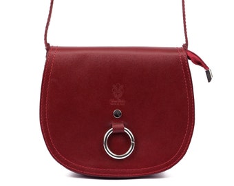 Borsa a tracolla da donna in pelle rossa. Borsa in pelle naturale stile vintage, borsa a tracolla in pelle, borsa in pelle, tote in pelle, borse a tracolla.