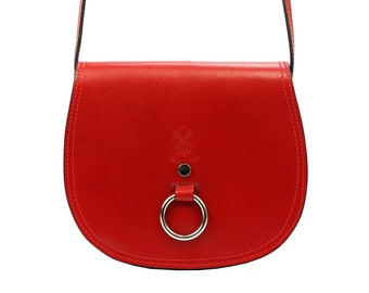 Borsa a tracolla da donna in pelle rossa. Borsa in pelle naturale stile vintage, borsa a tracolla in pelle, borsa in pelle, tote in pelle, borse a tracolla.